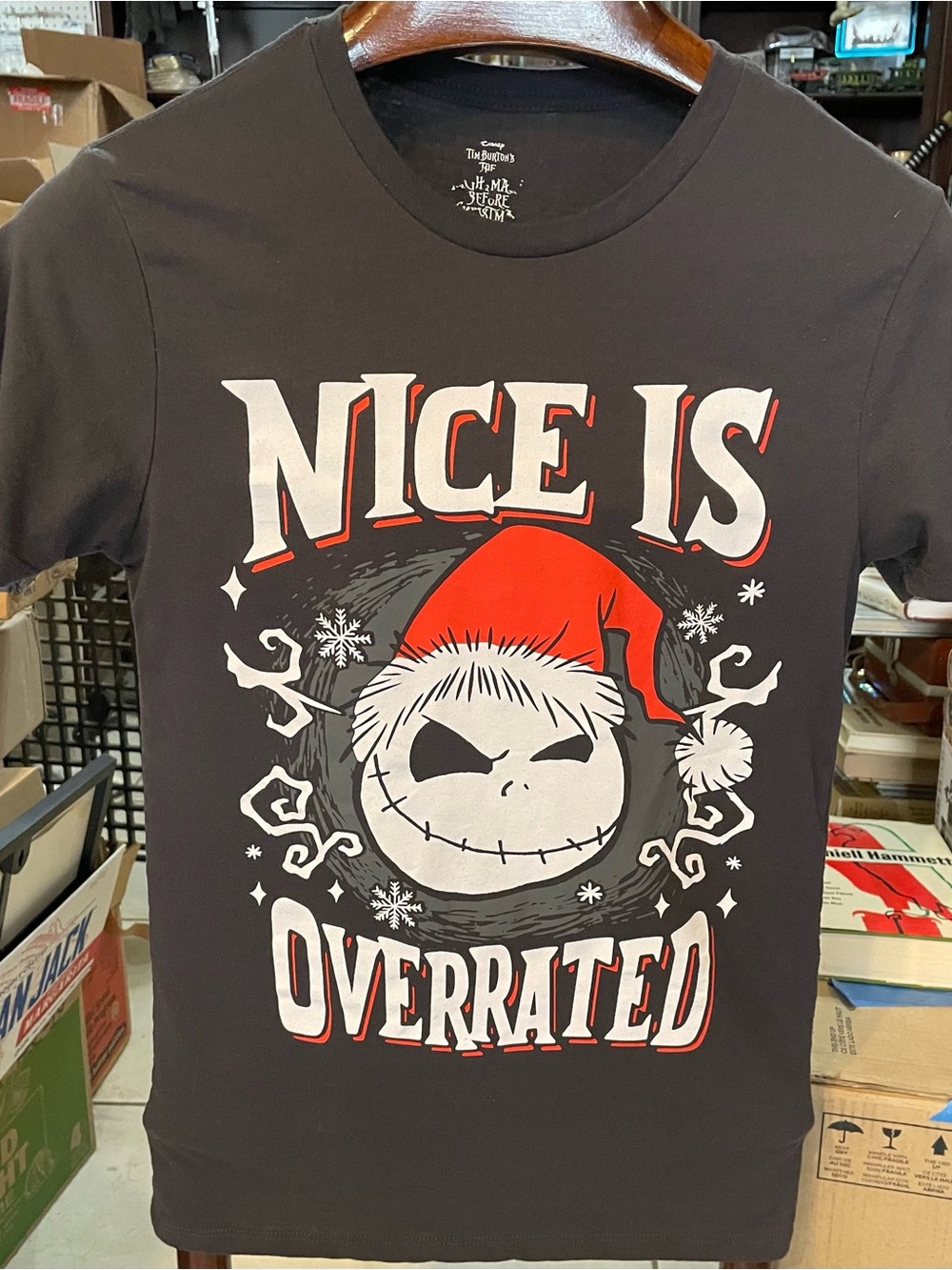 The Nightmare Before Christmas "Nice Is Overrated" Kids Tee - Black/Red